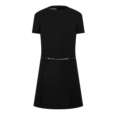 Cady crêpe wool silk dress in black 